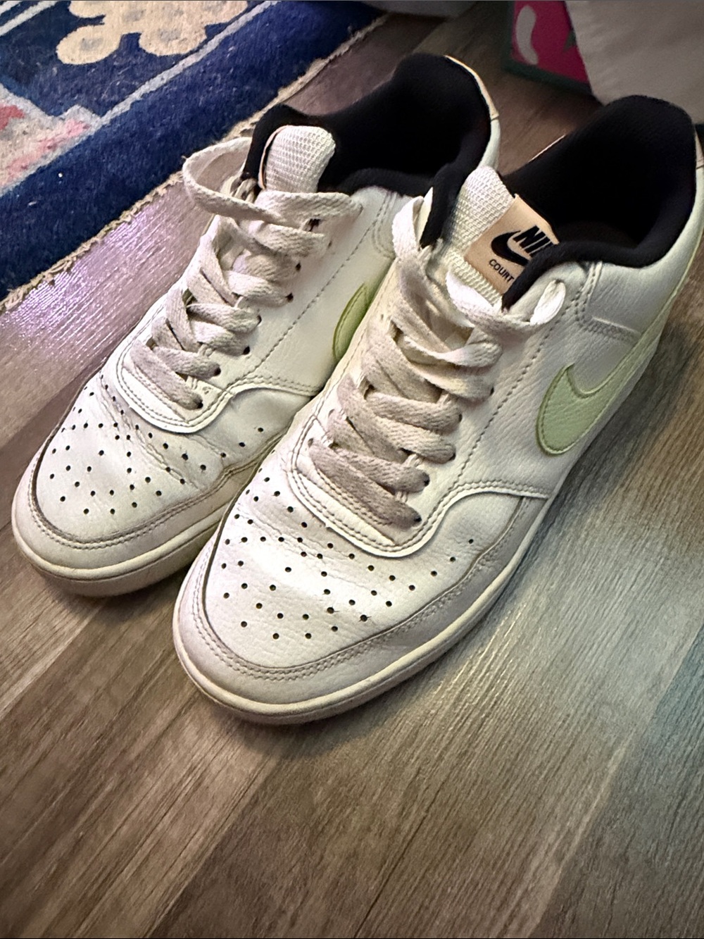 Nike Court Vision Low Color White / Lime Green / Pink Women’s Size 9.5